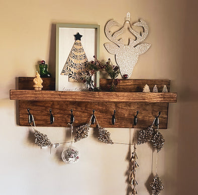 How to Dress up your coat rack with shelf for Christmas