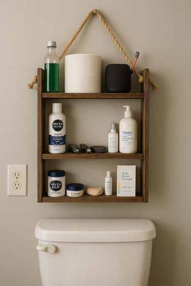 Rustic Charm Meets Practical Organization: The Perfect Bathroom Shelf