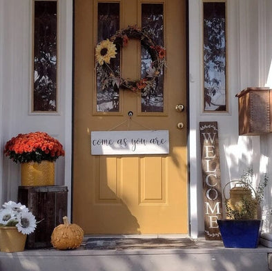 Welcome to Your Home: A Wooden Welcome sign does the talking