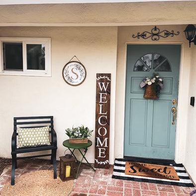 Vertical Welcome Sign - choosing the perfect color for your porch