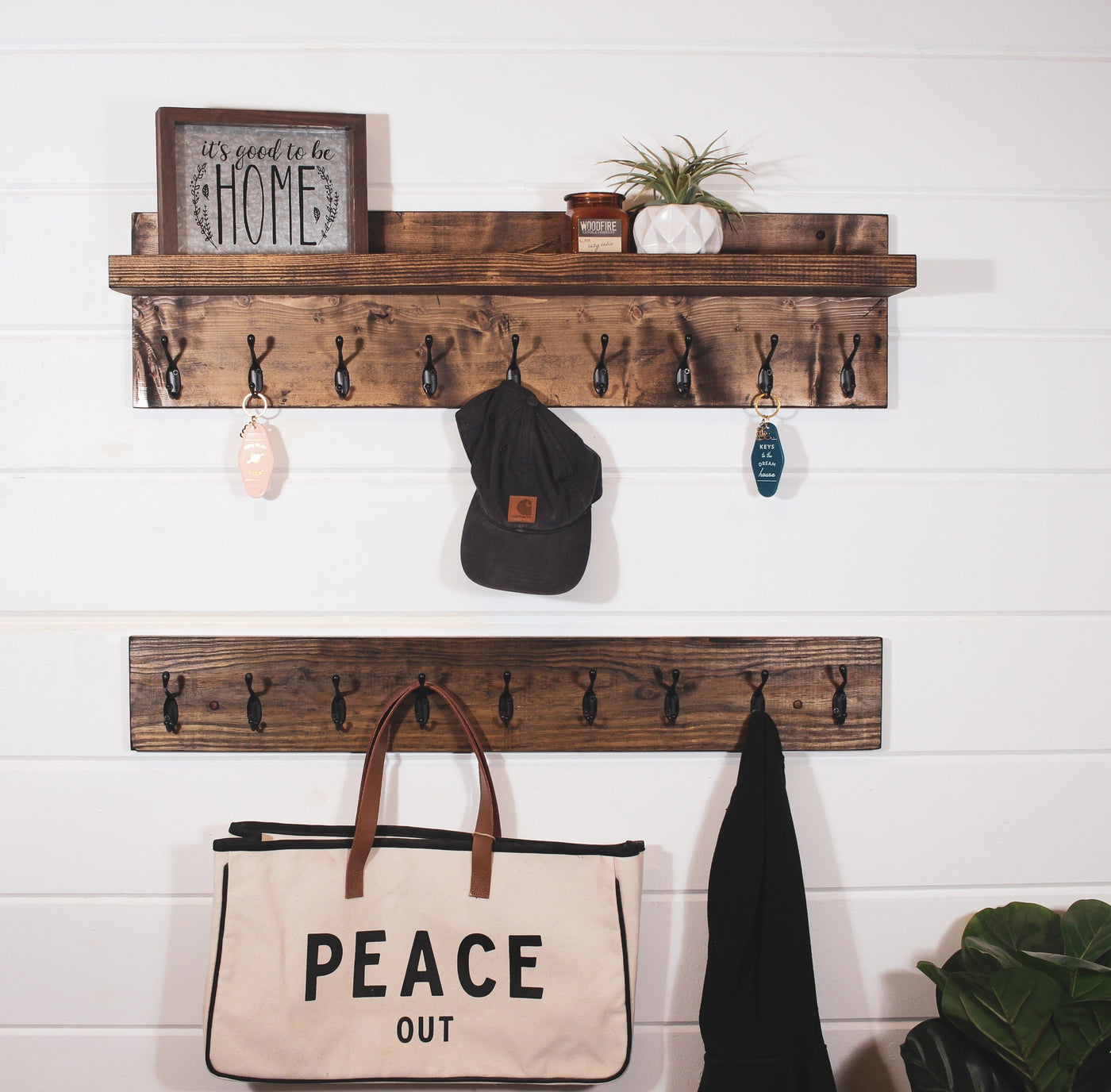 Coat Rack Shelf, Wall Coat Rack with Shelf, Wall Shelf with Hooks