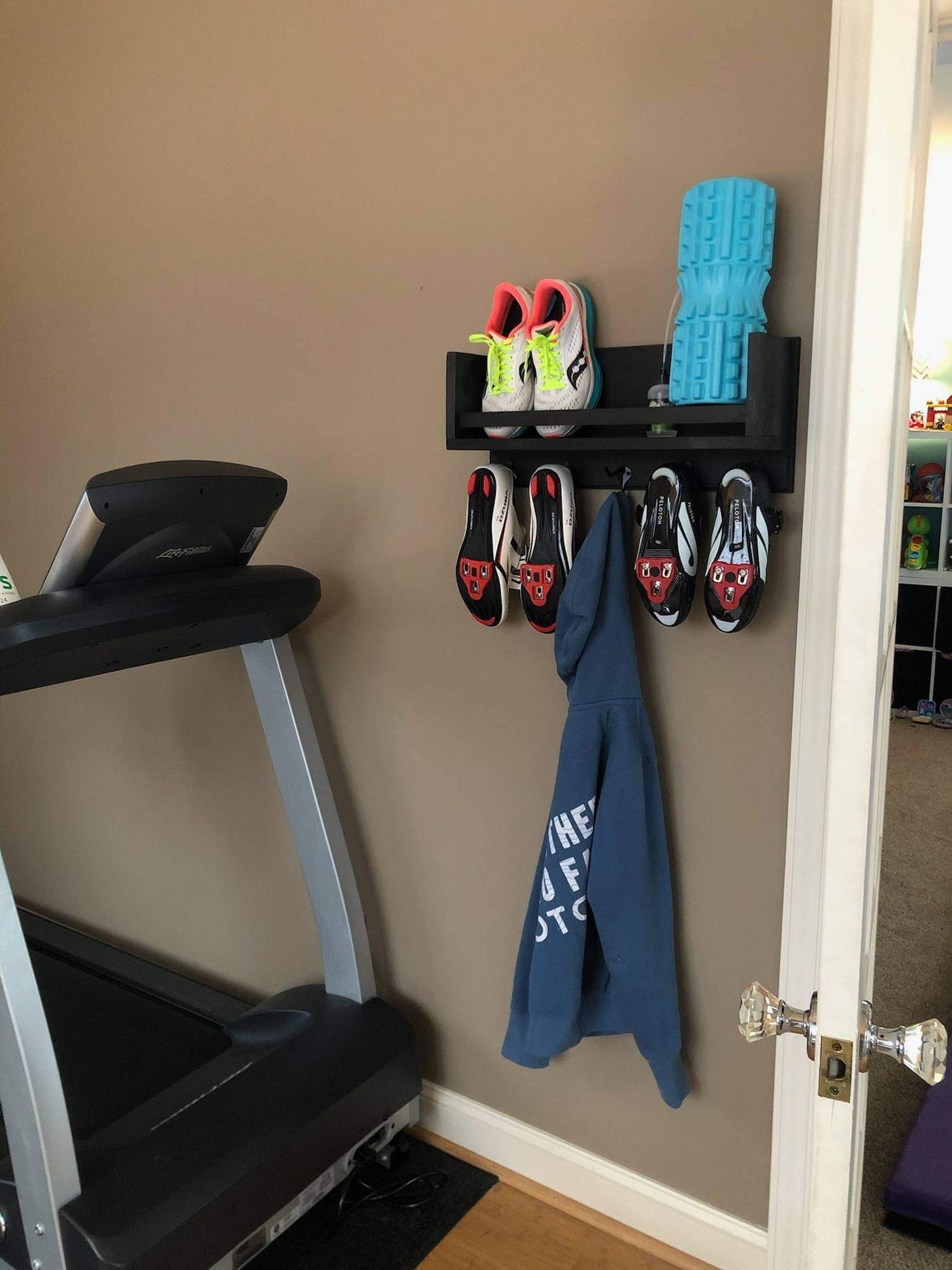 Cycling Organizer - peloton inspired shelf