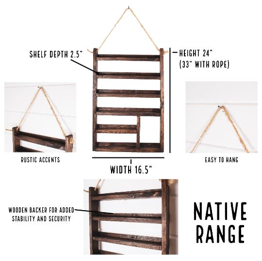 Wood Essential Oil Shelf (With Rope) - Native Range