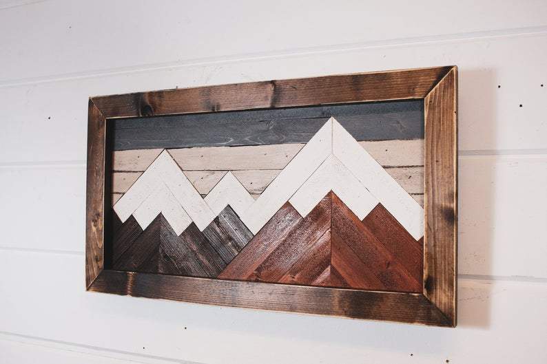 Mountain Wall Decor | Round Wood Mountains Wall Art | Round Landscape –  Simple Home & Family