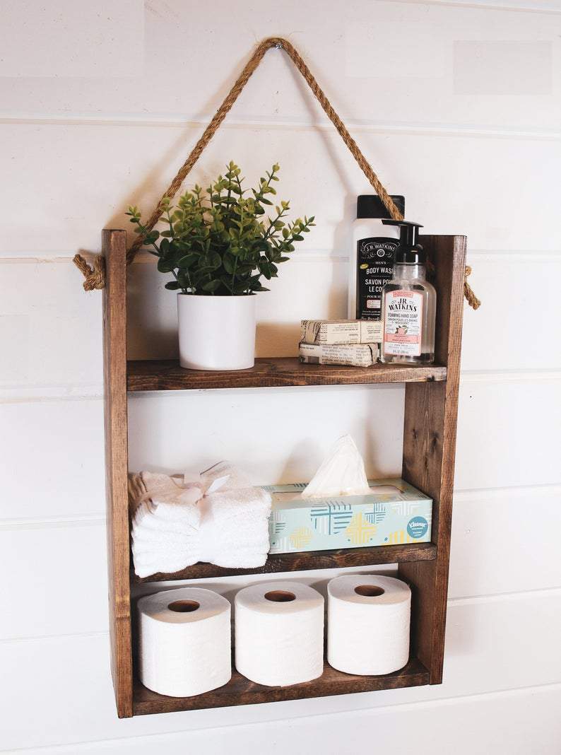 TOLEDO 17 Rustic Bathroom Shelf for Bathroom Decor, Wall Bathroom Org –  Wallniture