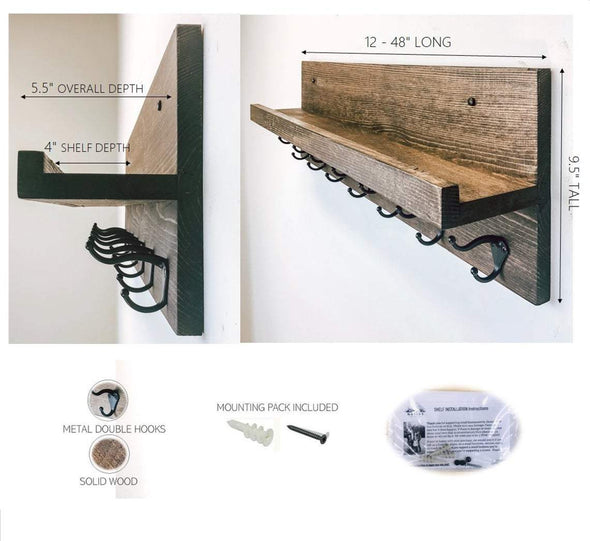 Shelf and Hook Wall Mount - Native Range