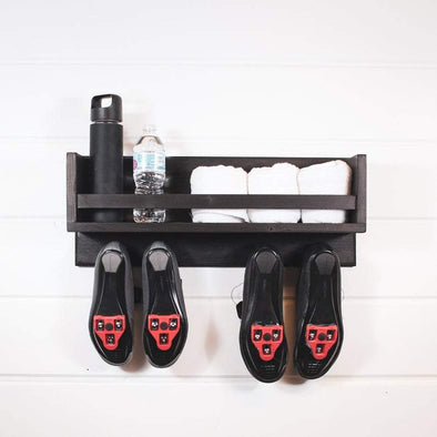Spin bike shelf, spin shelf, bike shoe shelf, shoe shelf, floating shelf, peloton shelf