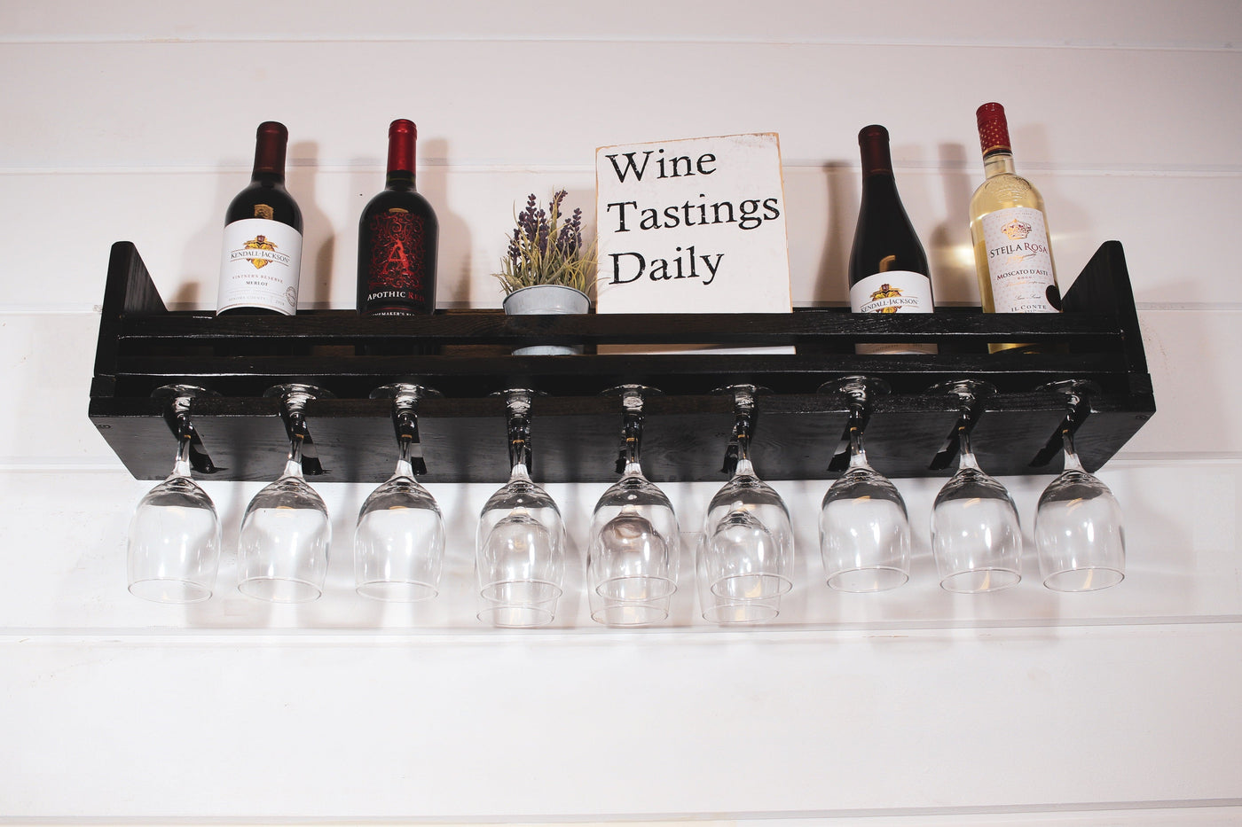 Wine glass rack with shelf - Main Image