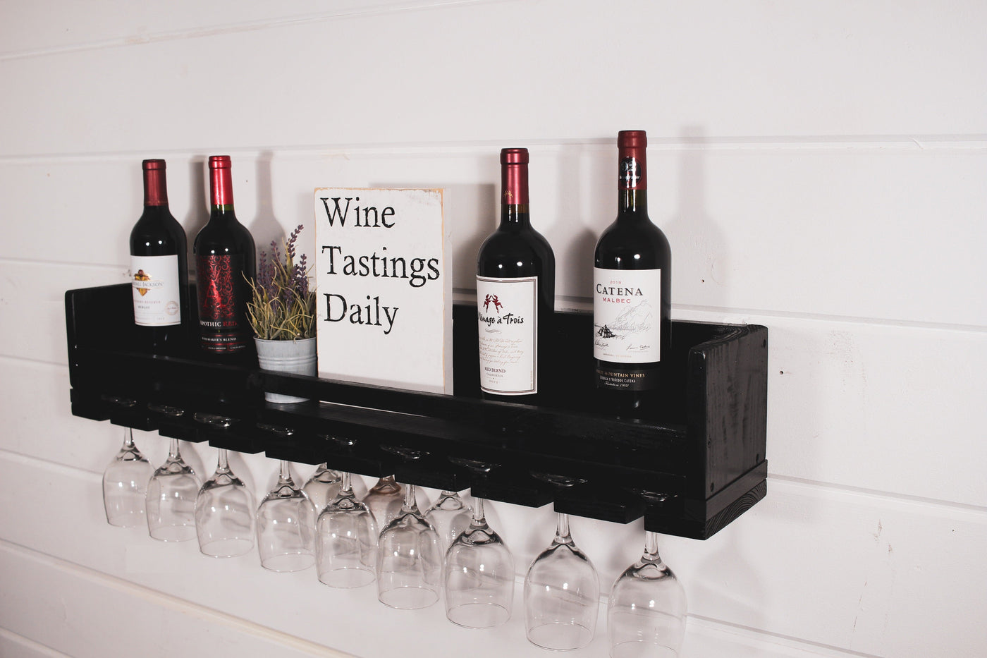 Mini Bar wooden Wine Rack bottle Holder Glass Hanging 30 by 24 Inches