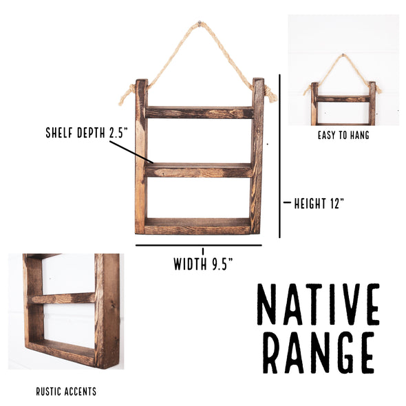 Wood Essential Oil Shelf (With Rope) - Native Range