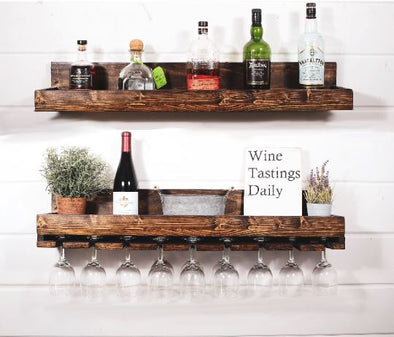 Wood Wine Rack, Wall Wine Rack, Wine Glass Rack, Wall Mounted Wine Rack, Wood Wine Rack, Wine Holder, Hanging Wine Rack, Wine Bottle Rack Shelf Native Range 